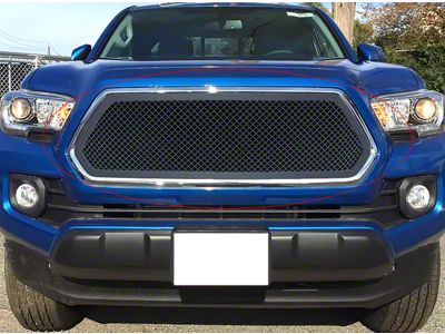 Wire Mesh Upper Replacement Grille; Black (16-17 Tacoma w/o Front Sensor)