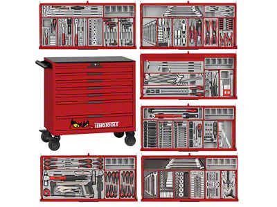 Teng Tools 37-Inch PRO35 Red Roller Cabinet Tool Kit