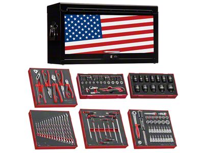 Teng Tools Complete Mixed Service Tool Kit with Black USA Tool Box