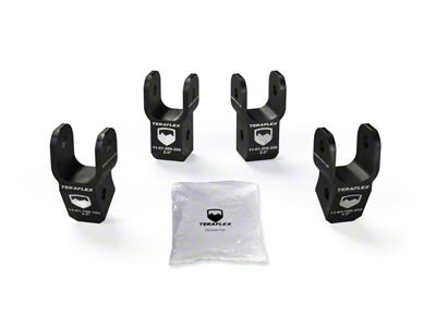 Teraflex Front and Rear Shock Extension Bracket Kit for 2 to 2.50-Inch Lift (18-25 Jeep Wrangler JL)