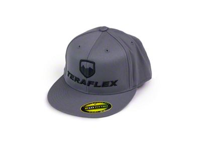 Teraflex Premium FlexFit Flat Visor Hat; Dark Gray
