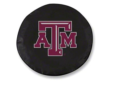 Texas A&M University Spare Tire Cover; Black (66-18 Jeep CJ5, CJ7, Wrangler YJ, TJ & JK)