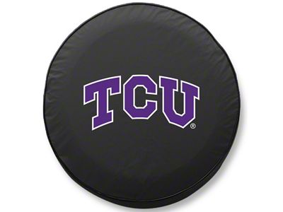 Texas Christian University Spare Tire Cover; Black (66-18 Jeep CJ5, CJ7, Wrangler YJ, TJ & JK)