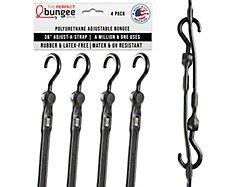 The Perfect Bungee 36-Inch Adjust-A-Strap Heavy Duty Adjustable Bungee Straps; Black; 4-Pack