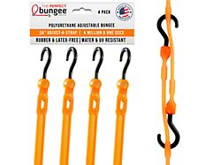 The Perfect Bungee 36-Inch Adjust-A-Strap Heavy Duty Adjustable Bungee Straps; Orange; 4-Pack