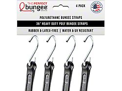 The Perfect Bungee 36-Inch Heavy Duty Flat Style Bungee Cords; Black; 4-Pack