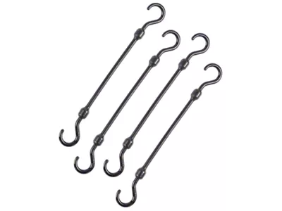 The Perfect Bungee 12-Inch Heavy Duty Bungee Cords; Black; 4-Pack