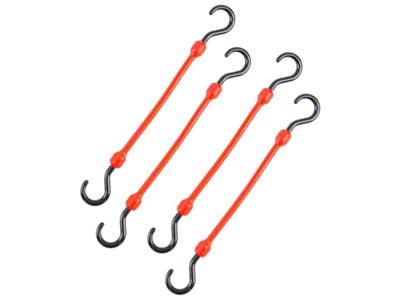 The Perfect Bungee 12-Inch Heavy Duty Bungee Cords; Red; 4-Pack