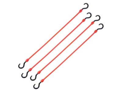 The Perfect Bungee 18-Inch Heavy Duty Bungee Cords; Red; 4-Pack