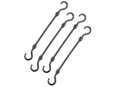 The Perfect Bungee 12-Inch Heavy Duty Bungee Cords; Black; 4-Pack