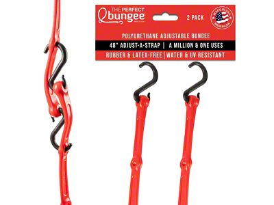 The Perfect Bungee 48-Inch Adjust-A-Strap Heavy Duty Adjustable Bungee Straps; Red; 2-Pack