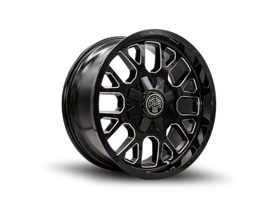Thret Offroad Attitude Gloss Black Milled 6-Lug Wheel; 20x9; 18mm Offset (05-15 Tacoma)