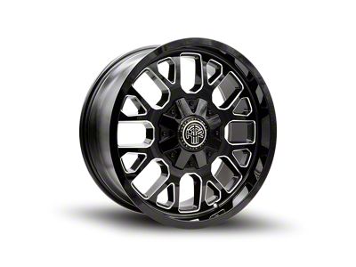 Thret Offroad Attitude Gloss Black Milled Wheel; 20x9; 0mm Offset (18-25 Jeep Wrangler JL)
