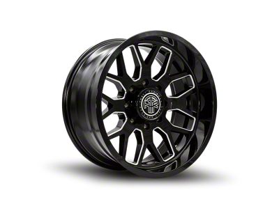 Thret Offroad Monarch Gloss Black Milled Wheel; 22x10; -21mm Offset (18-25 Jeep Wrangler JL)