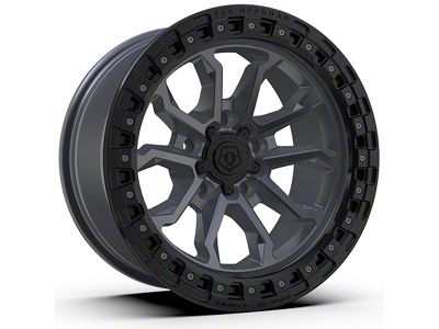 TIS 556AB Satin Anthracite with Black Simulated Bead Ring 6-Lug Wheel; 17x9; -12mm Offset (03-09 4Runner)
