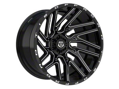 TIS 554 Gloss Black Milled 6-Lug Wheel; 22x12; -44mm Offset (16-23 Tacoma)