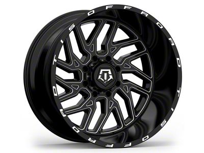 TIS 544BM Gloss Black Milled 6-Lug Wheel; 20x12; -44mm Offset (10-24 4Runner)