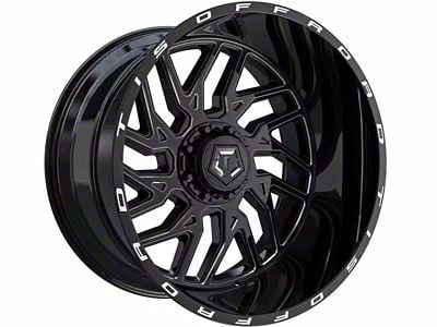 TIS 544BM Gloss Black Milled 6-Lug Wheel; 20x12; -44mm Offset (22-25 Bronco Raptor)