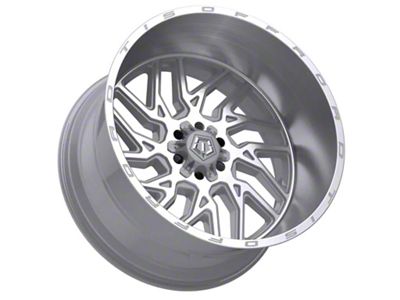 TIS 544 Gloss Silver with Brushed Face and Lip Wheel; 22x12; -44mm Offset (20-25 Jeep Gladiator JT)