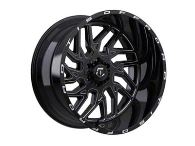 TIS 544 Gloss Black Milled Wheel; 20x9; 1mm Offset (18-25 Jeep Wrangler JL)