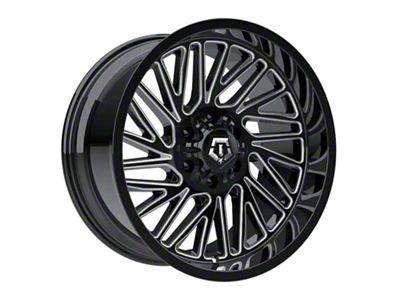 TIS 553 Gloss Black Milled Wheel; 20x10; -12mm Offset (18-25 Jeep Wrangler JL)