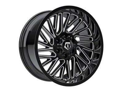TIS 553 Gloss Black Milled Wheel; 20x10; -12mm Offset (18-25 Jeep Wrangler JL)
