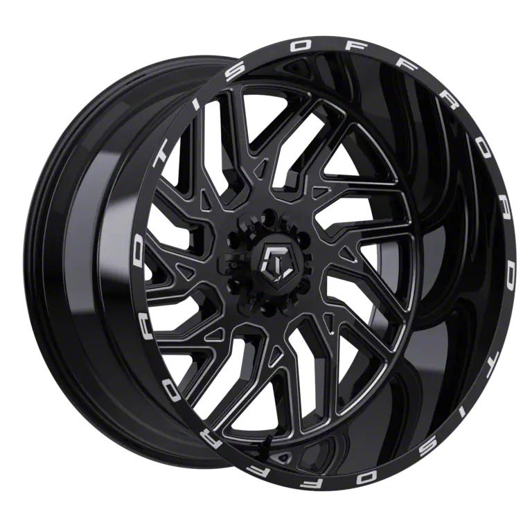TIS Jeep Wrangler 544 Gloss Black Milled Wheel; 20x9; 1mm Offset