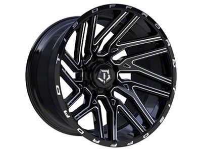 TIS 554BM Gloss Black Milled 6-Lug Wheel; 20x12; -44mm Offset (16-23 Tacoma)