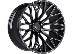 TIS 566 Gloss Black Milled 6-Lug Wheel; 20x12; -44mm Offset (17-24 Titan)