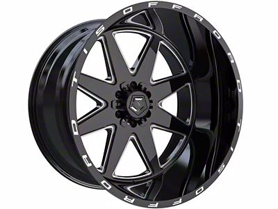 TIS 551BM Gloss Black Milled 6-Lug Wheel; 22x12; -44mm Offset (16-24 Titan XD)