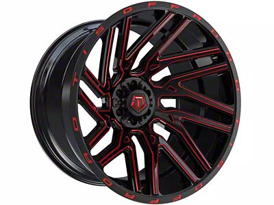 TIS 554BMR Gloss Black with Red Tint Accent 6-Lug Wheel; 22x12; -44mm Offset (16-24 Titan XD)