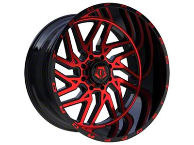 TIS 544MBR Gloss Black with Red Tint Accent 6-Lug Wheel; 22x12; -44mm Offset (22-25 Tundra)