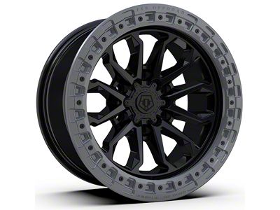TIS 556BA Satin Black with Anthracite Simulated Bead Ring 6-Lug Wheel; 17x9; -12mm Offset (22-25 Tundra)