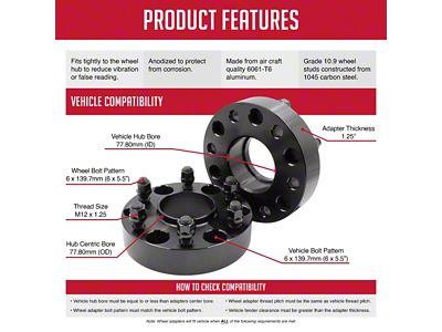 1.25-Inch Billet Aluminum Hubcentric 6-Lug Wheel Spacers (04-24 Titan)
