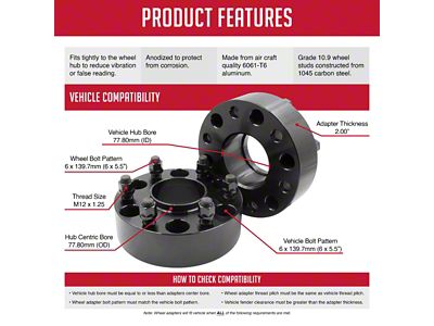 2-Inch Billet Aluminum Hubcentric 6-Lug Wheel Spacers (04-24 Titan)