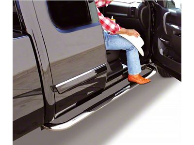 Go Rhino 3-Inch 4000 Series Cab Length Side Step Bars; Chrome (04-15 Titan Crew Cab)