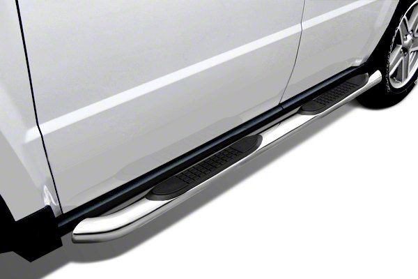 Titan 3-Inch Round Side Step Bars; Stainless Steel (04-24 Titan Crew ...