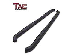 3-Inch Round Side Step Bars; Textured Black (04-24 Titan Crew Cab)