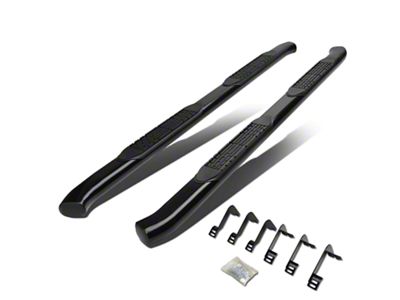 4-Inch Nerf Side Step Bars; Black (04-15 Titan Crew Cab)