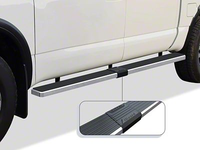 6-Inch Wheel-to-Wheel Running Boards; Hairline Silver (04-24 Titan Crew Cab w/ 5-1/2-Foot Bed)