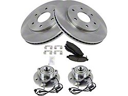 Ceramic 6-Lug Brake Rotor, Pad, Brake Fluid, Cleaner and Wheel Bearing Kit; Front (04-3/05 Titan)