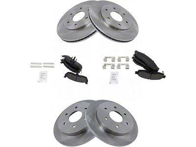 Ceramic 6-Lug Brake Rotor and Pad Kit; Front and Rear (04-3/05 Titan)