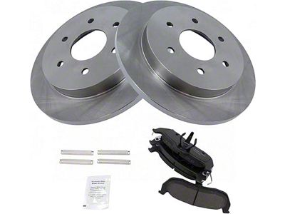 Ceramic 6-Lug Brake Rotor and Pad Kit; Rear (04-15 Titan)