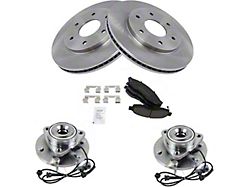 Ceramic 6-Lug Brake Rotor, Pad and Wheel Bearing Kit; Front (04-3/05 Titan)