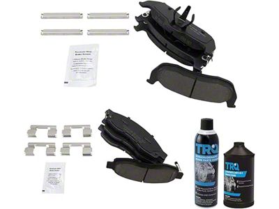 Ceramic Brake Pads with Brake Fluid and Cleaner; Front and Rear (04-3/05 Titan)