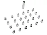 Chrome Acorn Spline Lug Nuts; M14x1.5; Set of 24 (17-24 Titan)