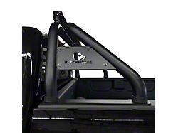 Classic Roll Bar with 5.30-Inch Black Round Flood LED Lights; Black (17-24 Titan)