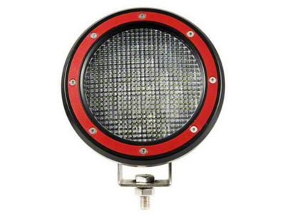 Classic Roll Bar with 5.30-Inch Red Round Flood LED Lights; Stainless Steel (17-24 Titan)