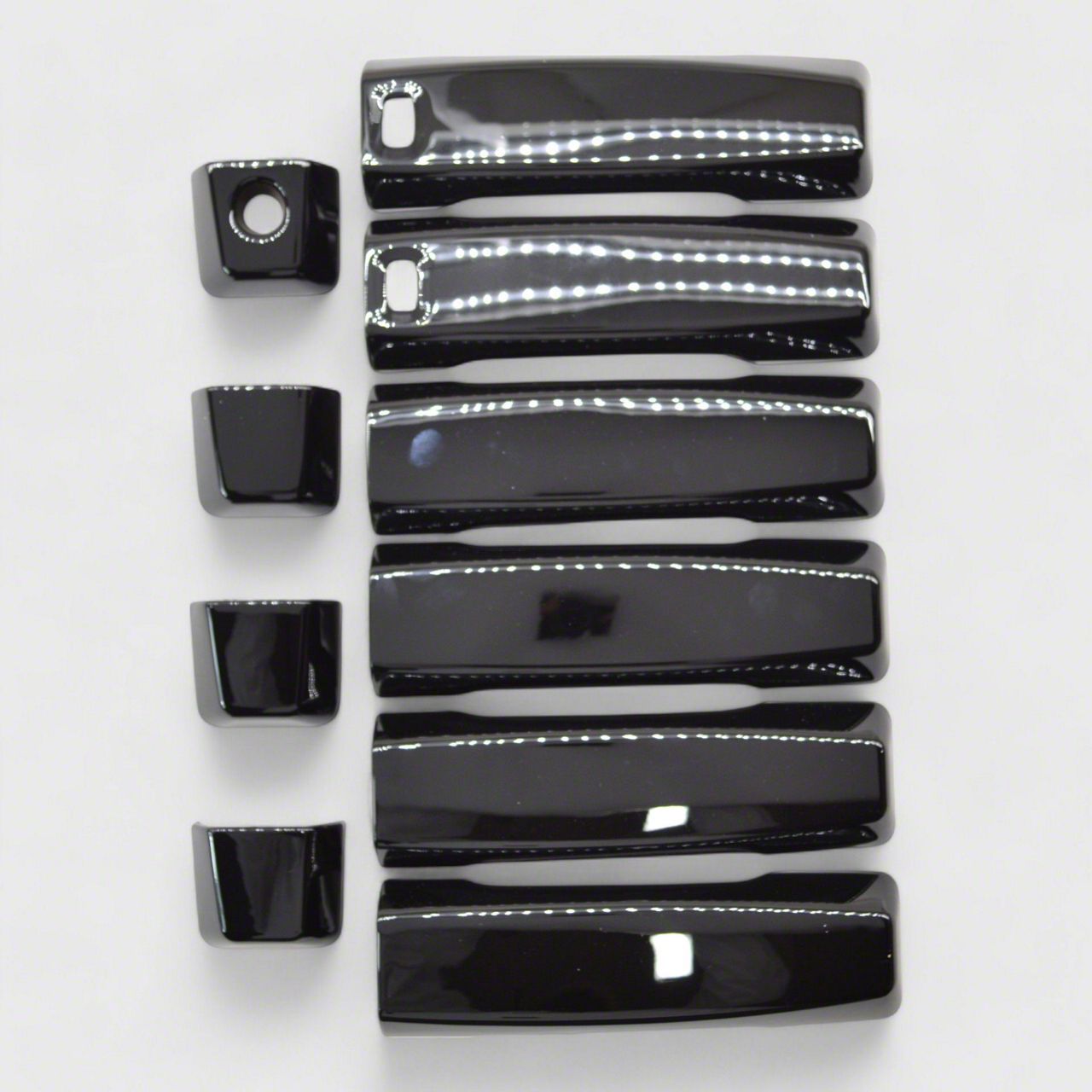 Titan Chrome Delete Door Handle Covers; Gloss Black (0424 Titan