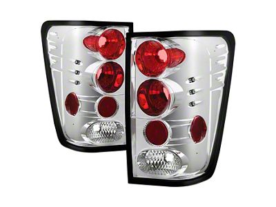 Euro Style Tail Lights; Chrome Housing; Clear Lens (04-15 Titan)